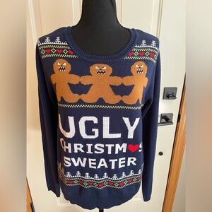 Women’s Love by Design blue Ugly Christmas Sweater. Size medium